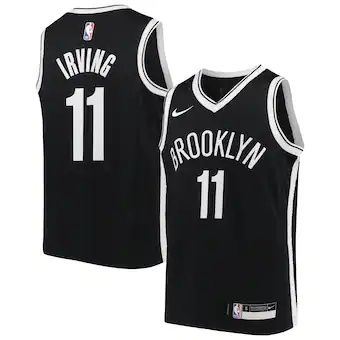 youth nike kyrie irving black brooklyn nets swingman jersey-537